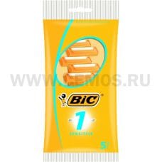 Станок BIC 1 одноразовые 5шт Sensitive с одним лезвием